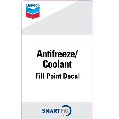 Chevron Antifreeze/Coolant Smartfill Decal - 3" x 5"